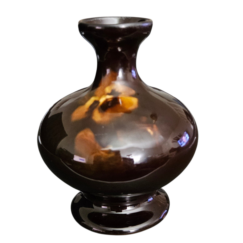 J.B. Owens Art Pottery Brown Amber Glaze Vase Antique Arts & Crafts